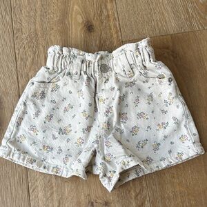 Zara Cream Floral Kids Shorts